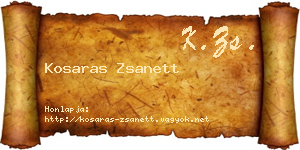 Kosaras Zsanett névjegykártya